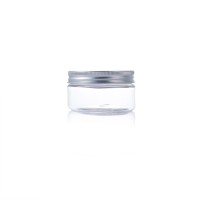 Clear Round Empty Pet Containers Plastic Jar PET Jar 100ml with aluminium lid