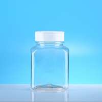 manufacturer supply 350ml 550ml plastic PET spice containers Square shape bottles For spice powder and granular