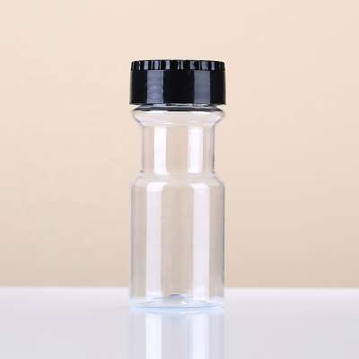 Plastic kitchen Pepper Container With Flip Cap,Clear PET Plastic Spice Jar